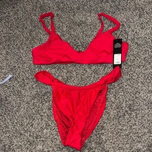 Vibrant Red Bikini Set